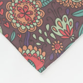 Buntes Blumenmuster in der Cartoonart Fleecedecke (Ecke)