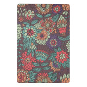 Buntes Blumenmuster in der Cartoonart Mini Klemmbrett (Rückseite)