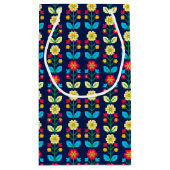 Buntes Blumenmuster Kleine Geschenktüte (Rückseite)