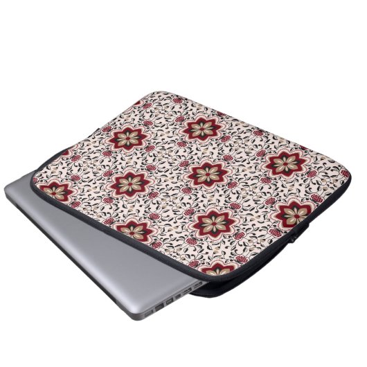 Buntes Blumenmuster-Laptophülle Laptopschutzhülle (Vorne Knopf)