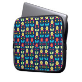 Buntes Blumenmuster Laptopschutzhülle (Vorderseite Links)