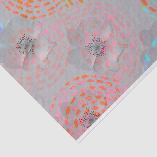 Buntes Blumenmuster mit punktierten grafischen Seidenpapier (Ausschnitt)