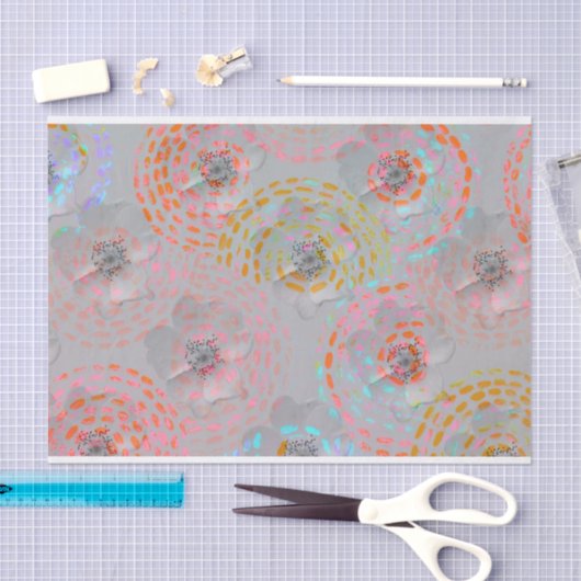 Buntes Blumenmuster mit punktierten grafischen Seidenpapier (Handwerk)