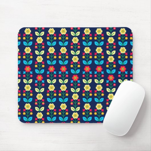 Buntes Blumenmuster Mousepad (Mit Mouse)