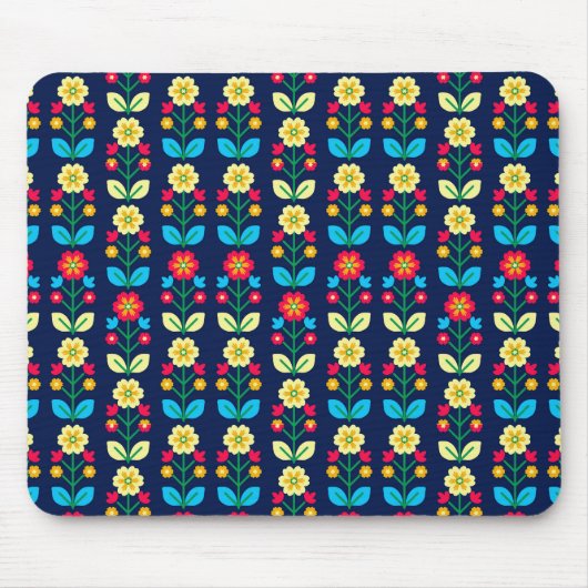 Buntes Blumenmuster Mousepad (Vorne)