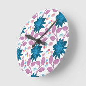 Buntes Blumenmuster Runde Wanduhr (Winkel)