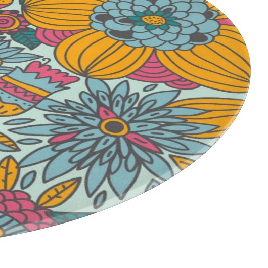 Buntes Blumenmuster Schneidebrett (Ecke)
