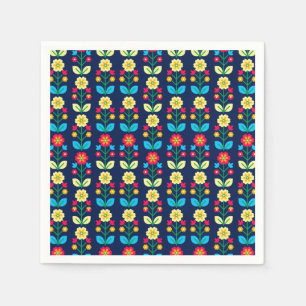 Buntes Blumenmuster Serviette