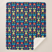 Buntes Blumenmuster Sherpadecke (Vorderseite)