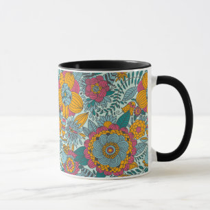 Buntes Blumenmuster Tasse