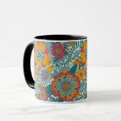 Buntes Blumenmuster Tasse (Vorderseite Links)