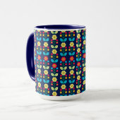 Buntes Blumenmuster Tasse (Vorderseite Links)