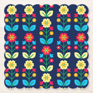 Buntes Blumenmuster Untersetzer