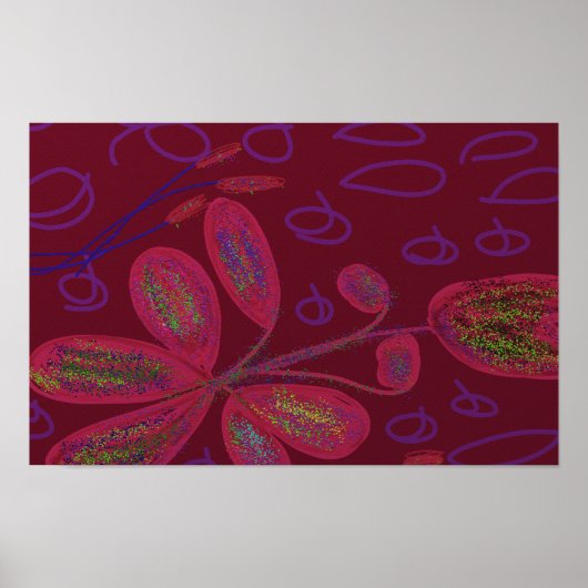 Buntes Blumenposter Poster (Vorne)