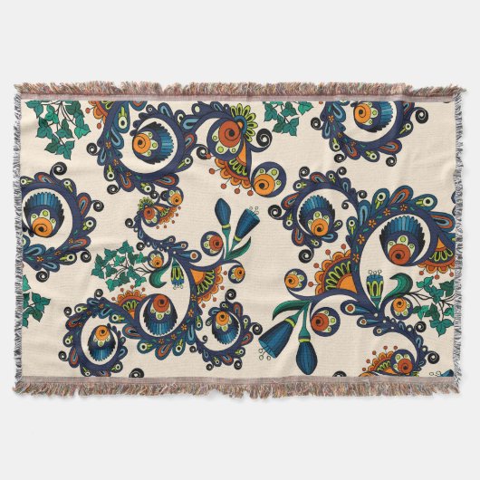 Buntes Bohemisches Boho MOD Hippy Chic-Muster Decke (Vorderseite)