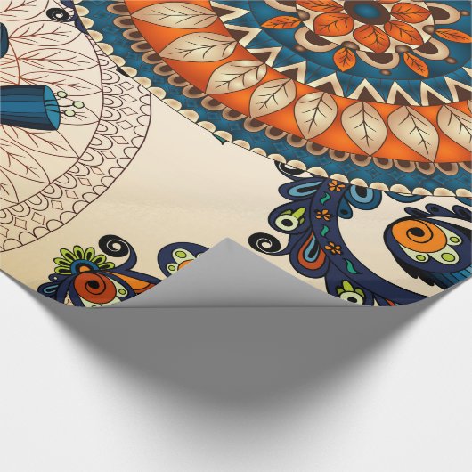 Buntes Bohemisches Boho MOD Hippy Chic-Muster Geschenkpapier (Ecke)