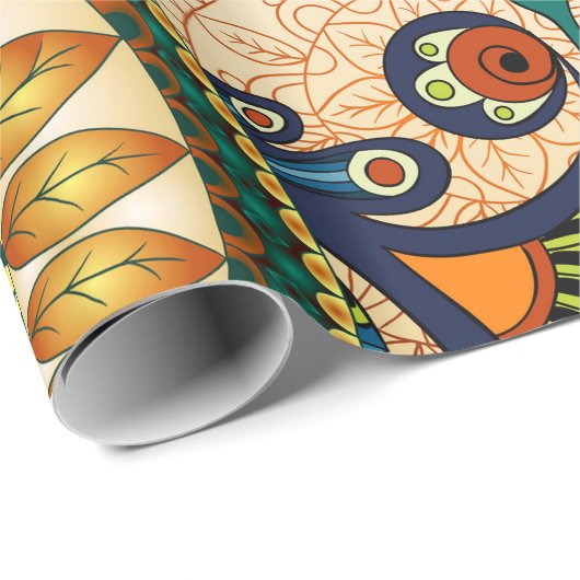 Buntes Bohemisches Boho MOD Hippy Chic-Muster Geschenkpapier (Rolleneckpunkt)