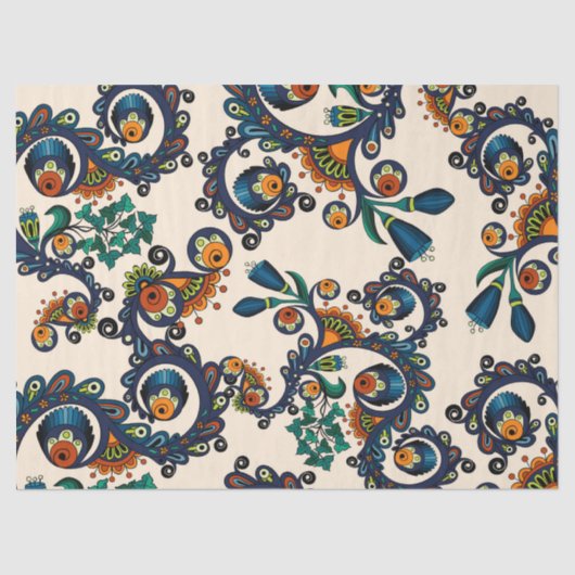 Buntes Bohemisches Boho MOD Hippy Chic-Muster Seidenpapier (Vorderseite)