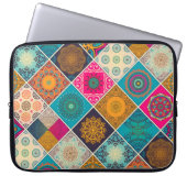 Buntes Bohemisches Mandala-Patchwork Laptopschutzhülle (Vorderseite)