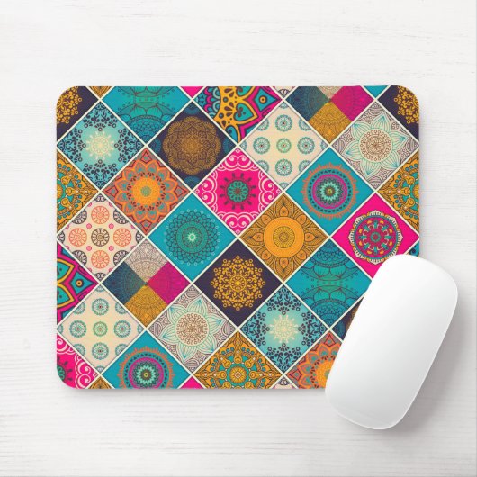 Buntes Bohemisches Mandala-Patchwork Mousepad (Mit Mouse)