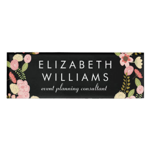 Buntes botanisches Blumen Namenschild