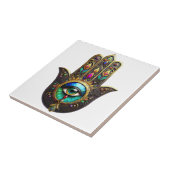 Buntes Braun Gold Hamsa Regenbogenfarbe Drittes Au Fliese (Seite)