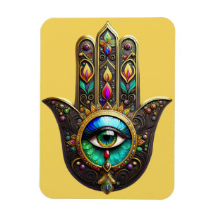 Buntes Braun Gold Hamsa Regenbogenfarbe Drittes Au Magnet