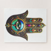 Buntes Braun Gold Hamsa Regenbogenfarbe Drittes Au Puzzle (Horizontal)