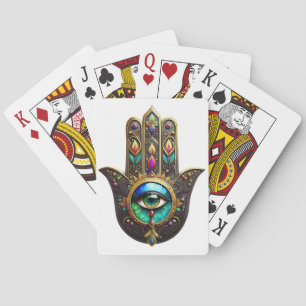Buntes Braun Gold Hamsa Regenbogenfarbe Drittes Au Spielkarten