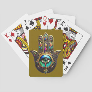 Buntes Braun Gold Hamsa Regenbogenfarbe Drittes Au Spielkarten