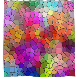 Buntes Buntglas-Muster Duschvorhang