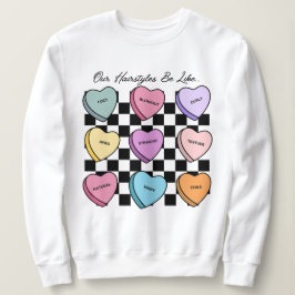 Buntes Candy-Valentinstag-Schwarzhaar-Sweatshirt Sweatshirt