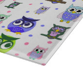 Buntes Cartoon-Eulen-Glasschneiden-Brett Schneidebrett (Ecke)