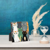 Buntes Cartoon-Katzenmuster Fotoplatte (InSitu)