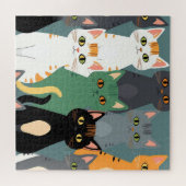 Buntes Cartoon-Katzenmuster Puzzle (Horizontal)
