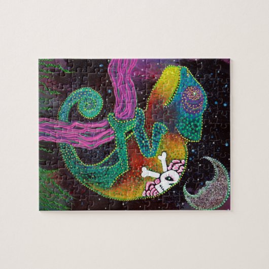 Buntes Chamäleon Puzzle (Horizontal)