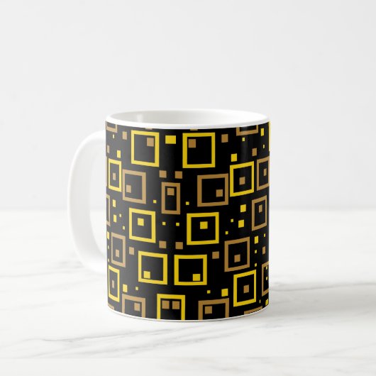 Buntes Chaos: Zufällige Farbspritzer Kaffeetasse (Vorderseite Links)