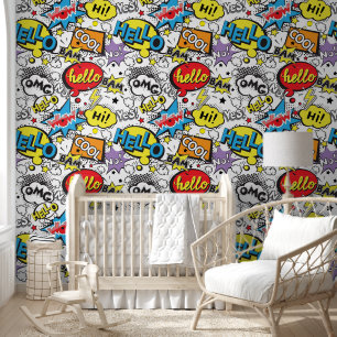 Buntes Comic-Pop-Art-Sprechblasenmuster Tapete