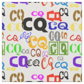 Buntes Cq beschriftet Amateurfunk-Gewebe Stoff (Nahaufnahme)