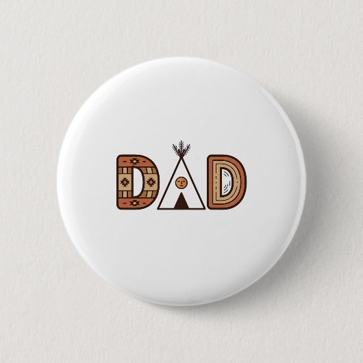 Buntes Dad-Tipi-Buchstaben-Shirt-Design_1 Button (Vorderseite)