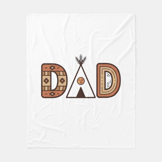Buntes Dad-Tipi-Buchstaben-Shirt-Design_1 Fleecedecke (Vorderseite)
