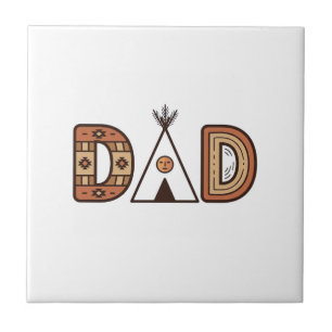 Buntes Dad-Tipi-Buchstaben-Shirt-Design_1 Fliese