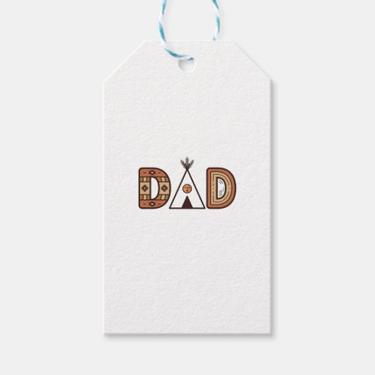 Buntes Dad-Tipi-Buchstaben-Shirt-Design_1 Geschenkanhänger (Vorderseite)