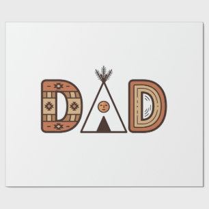 Buntes Dad-Tipi-Buchstaben-Shirt-Design_1 Geschenkpapier