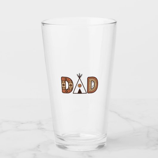 Buntes Dad-Tipi-Buchstaben-Shirt-Design_1 Glas (Vorderseite)