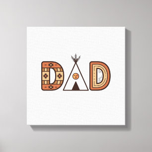 Buntes Dad-Tipi-Buchstaben-Shirt-Design_1 Leinwanddruck