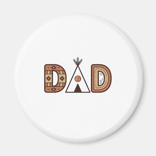 Buntes Dad-Tipi-Buchstaben-Shirt-Design_1 Magnet (Vorne)