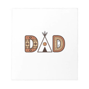 Buntes Dad-Tipi-Buchstaben-Shirt-Design_1 Notizblock