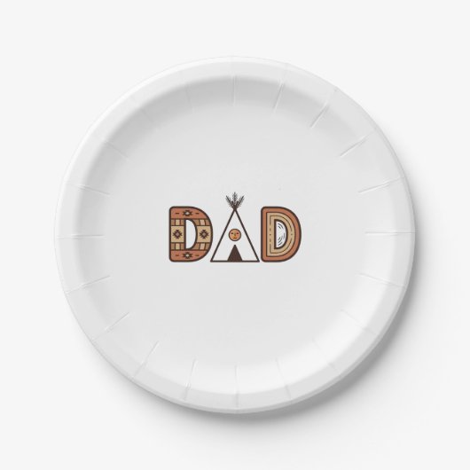 Buntes Dad-Tipi-Buchstaben-Shirt-Design_1 Pappteller (Vorderseite)