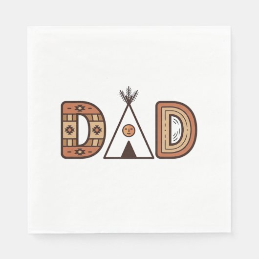 Buntes Dad-Tipi-Buchstaben-Shirt-Design_1 Serviette (Vorderseite)